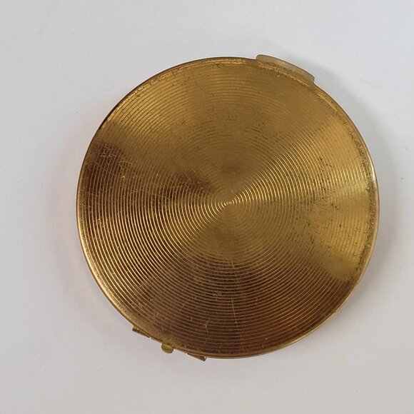 Vintage Stratton Signed Floral Mirror Compact with Make-Up Compartment - Picture 10 of 10